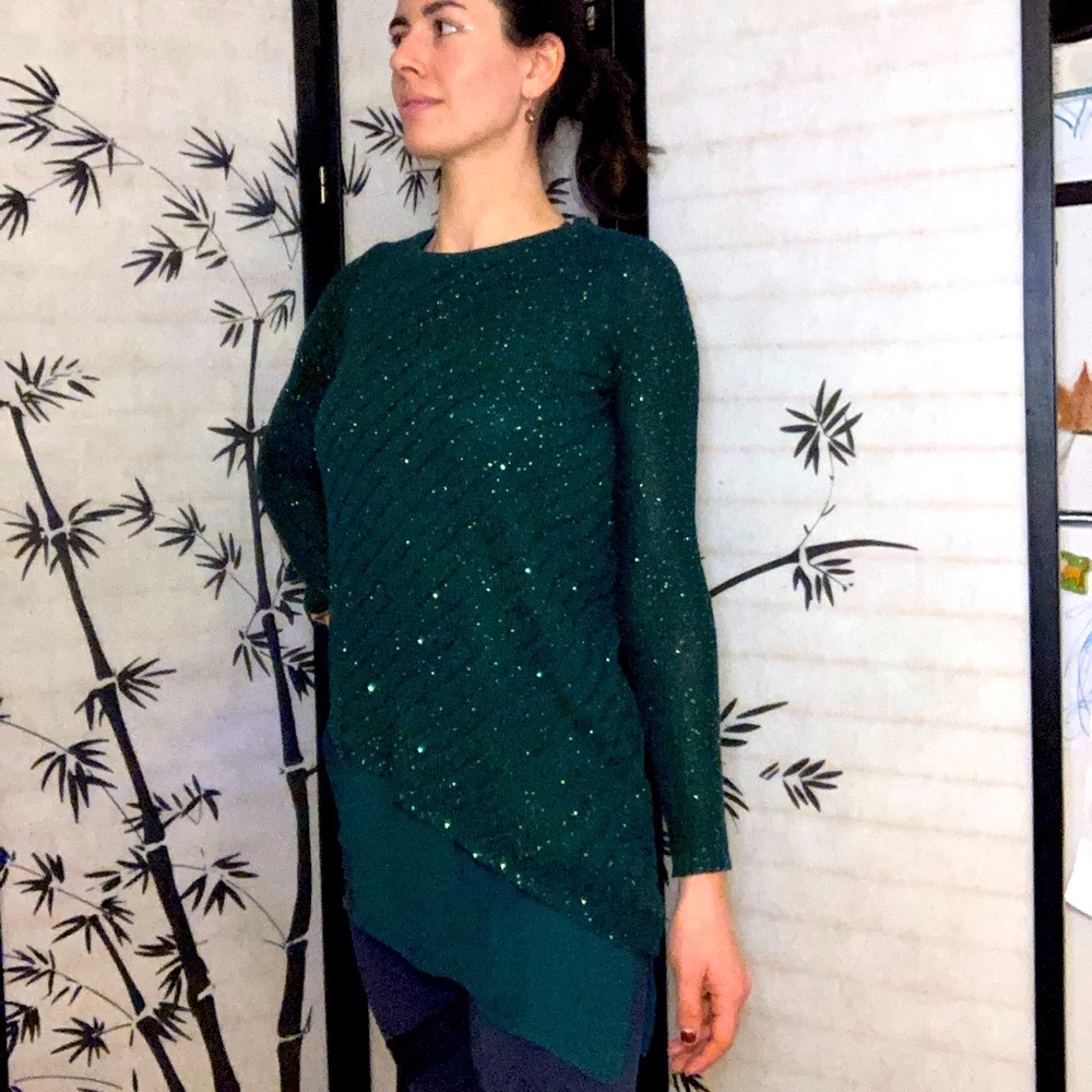 Apt 9 Sparkly Green Sweater (XS)